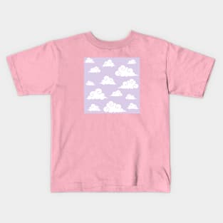 Pastel purple cloud print Kids T-Shirt